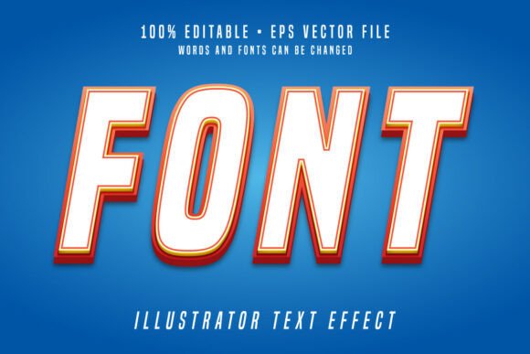 3D Editable Text Effect Vector Font