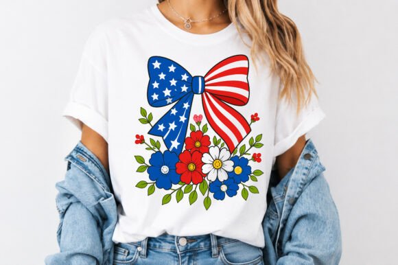 American Flag Bow Floral PNG: A Versatile Design for Patriotic Creations