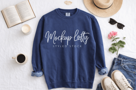 Comfort Colors 1566 True Navy Mockup