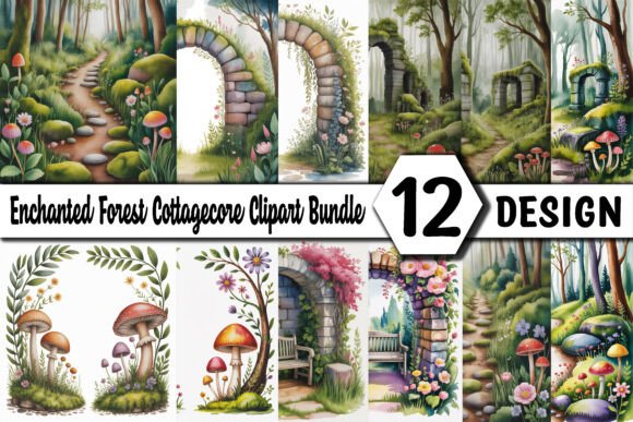 Enchanted Forest Cottagecore Clipart Bun: A Dreamy Design Resource