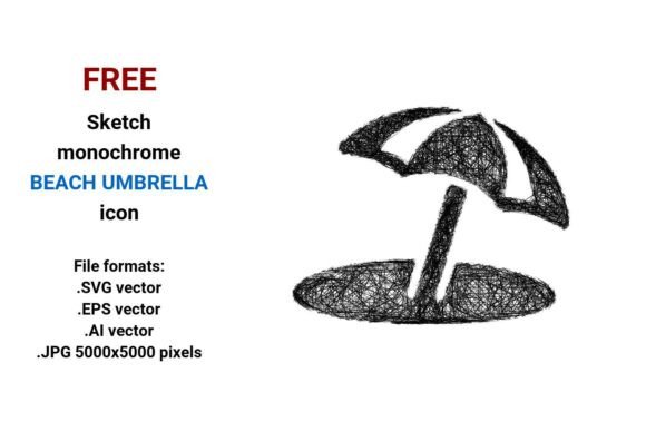 FREE Sketch Beach Umbrella Icon: A Strategic Tool for Design and Branding
