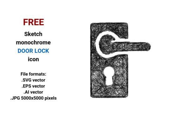 FREE Sketch Door Lock Icon