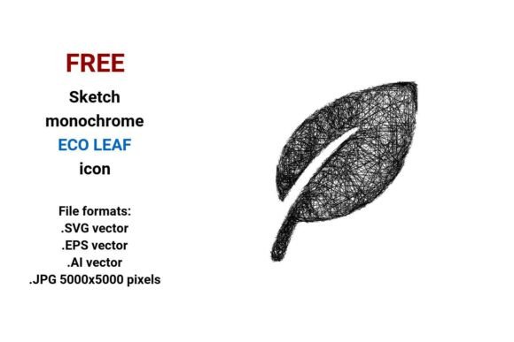 Free Sketch Eco Leaf Icon for Modern Design Needs