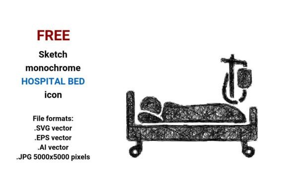 FREE Sketch Hospital Bed Icon: A Versatile Resource for Designers and Developers
