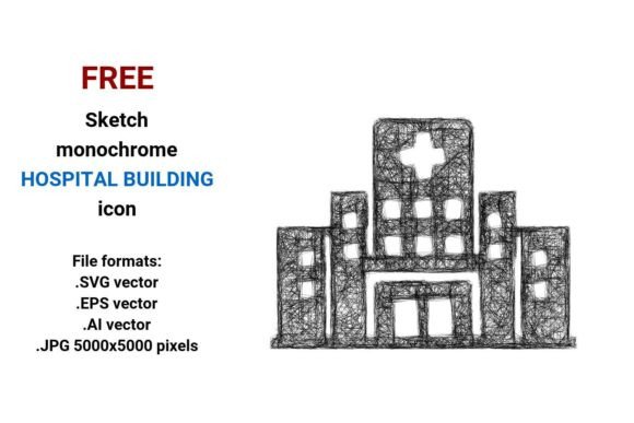 Free Sketch Hospital Building Icon