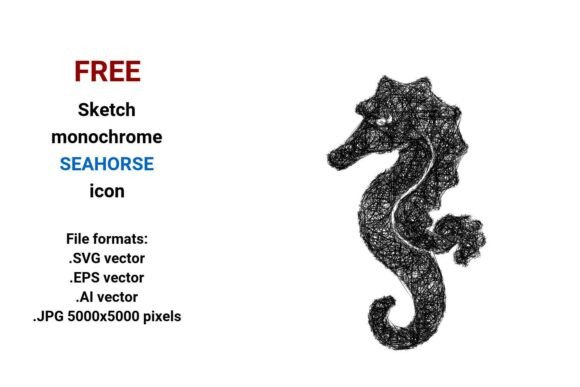 Free Sketch Seahorse Icon