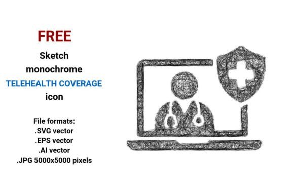 FREE Sketch Telehealth Coverage Icon: A Versatile Tool for Digital Design