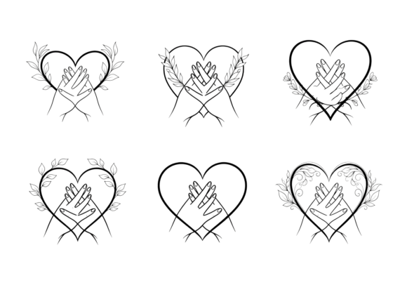 Heart Hands Line Art SVG Bundle: A Versatile Resource for Creative Designers