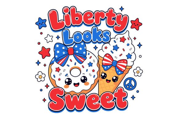 Liberty Looks Sweet Patriotic Donut Ice: A Versatile Design for Creative Projects