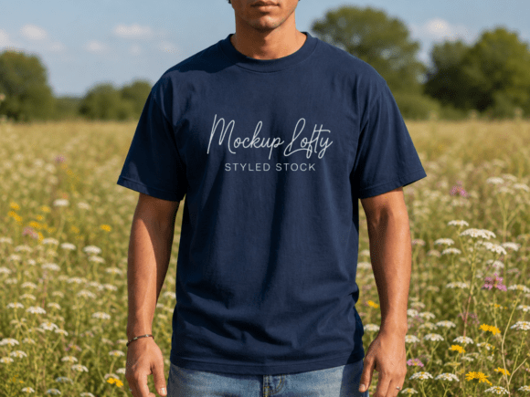 Mastering Brand Presentation with Gildan 5000 Summer Male Mockup 10
