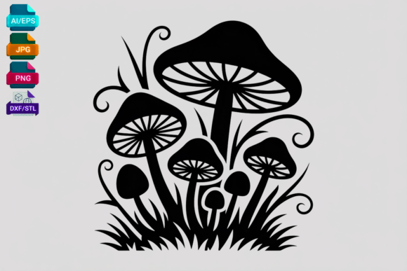 Mushroom Silhouette SVG Cut File