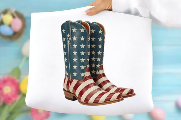 Patriotic American Flag Cowboy Boots PNG: A Versatile Digital Design for Creativity and Commerce