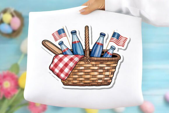 Patriotic Picnic Basket PNG