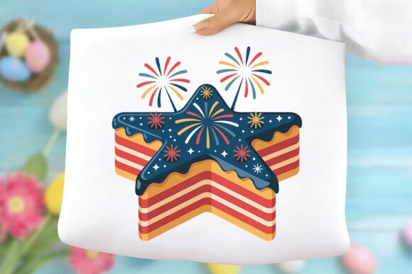 Patriotic Star Cake PNG: A Versatile Design for Celebrating Independence Day
