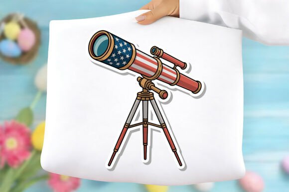 Patriotic Telescope PNG: A Versatile Design for Creative and Commercial Use