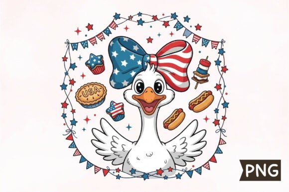 Patriotic USA Goose Sublimation PNG