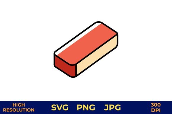 Red White Eraser Vector Icon Isolated: A Versatile Design for Creative Projects