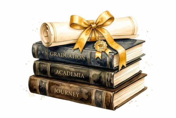 Symbolism and Significance of the Stack of Books Rolled Diploma Scroll