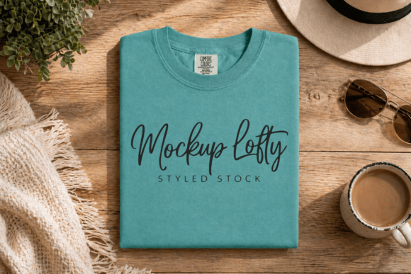 The Seafoam C1717 Flat Lay T-shirt Mockup: Elevating Your Brand with Professional Design