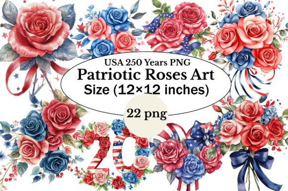USA 250 Years Patriotic Roses Design