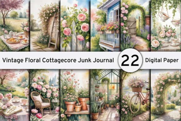 Vintage Floral Cottagecore Junk Journal: A Creative Resource for Designers and Crafters